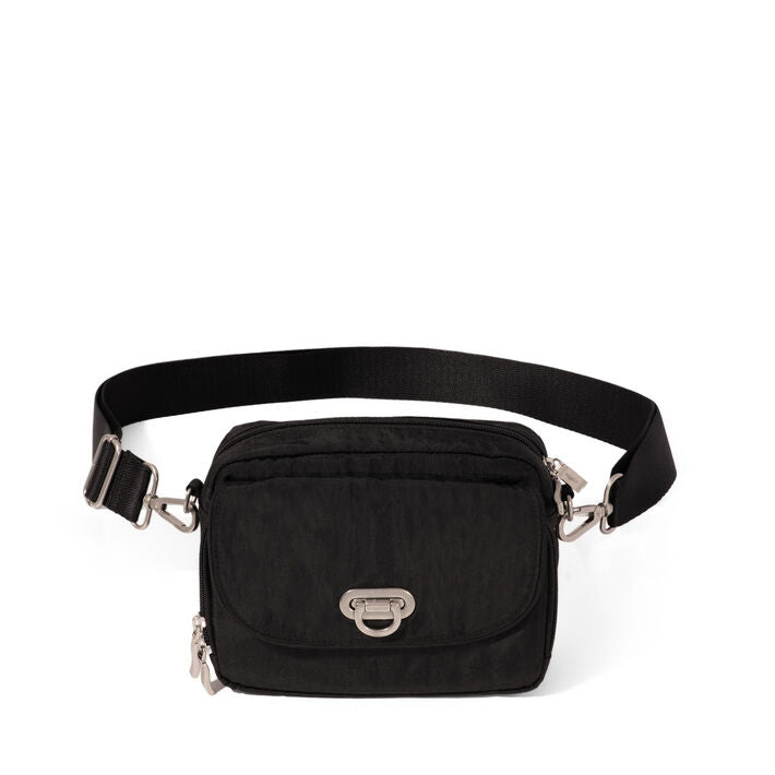 Baggallini Coastal Flip Lock Camera Bag Crossbody - Black