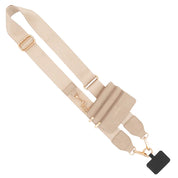 Save the Girls Clip & Go Strap with Pouch _ Neutral Collection - Taupe- Gold Hardware