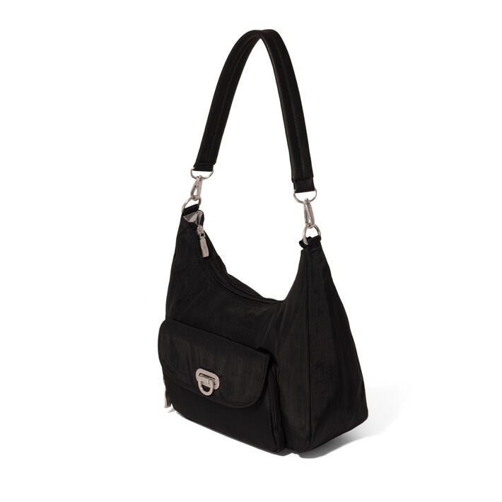 Baggallini  Coastal Flip Lock Half Moon Bag - Black