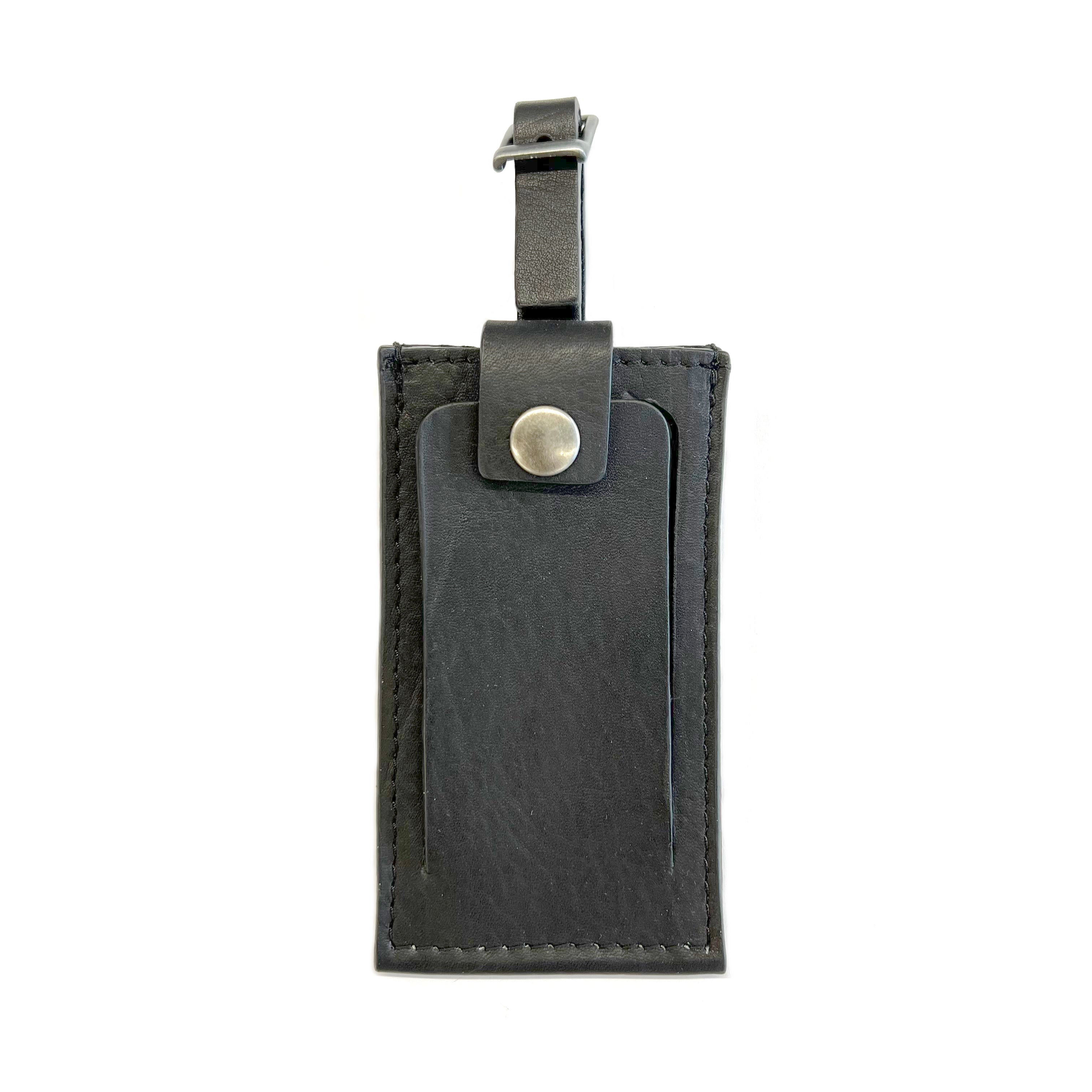 Dorado Leather Luggage Tag - Black