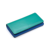 ILI New York RFID Large Flap Wallet - Aqua/Cobalt