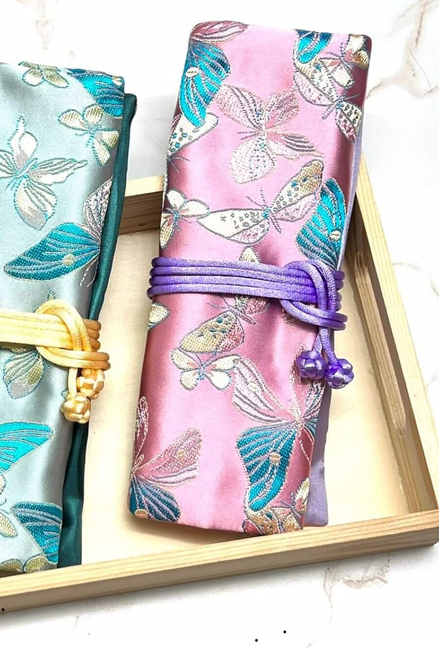 Cathayana Jewelry Roll - Pink Butterfly