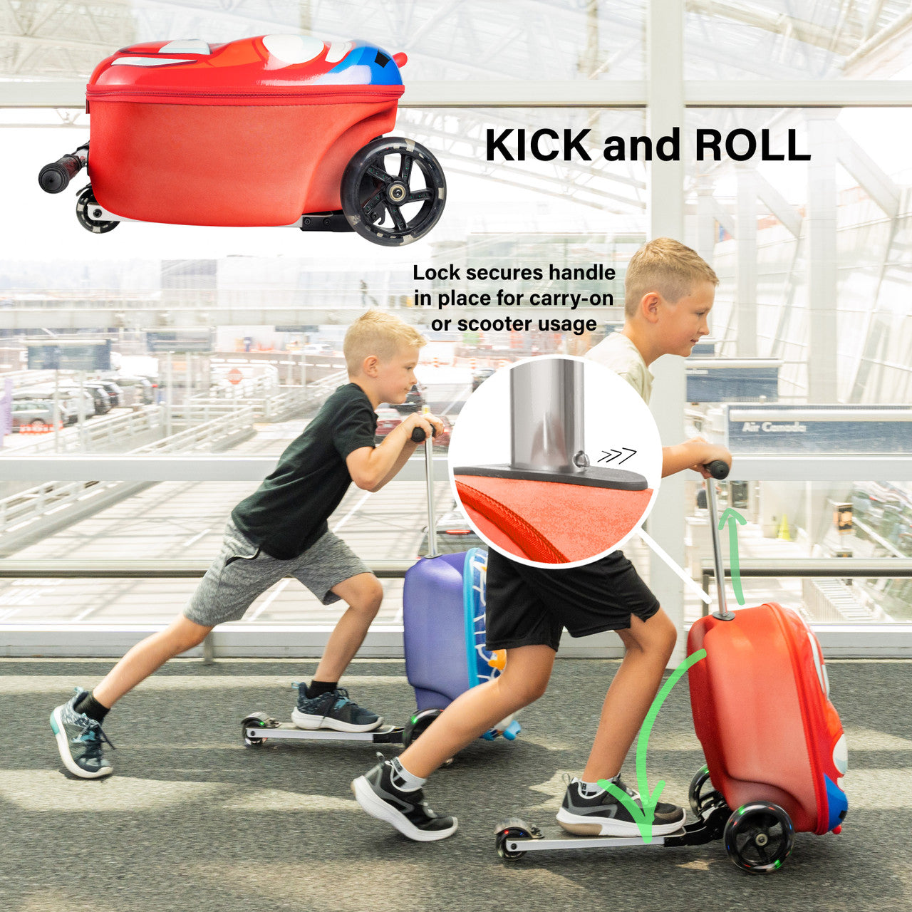 Kiddietotes Race Car Luggage Scooter