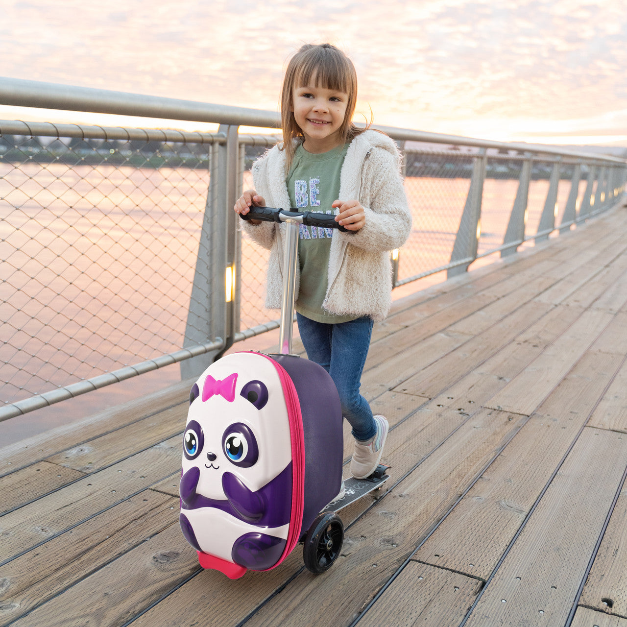 Kiddietotes Panda Luggage Scooter