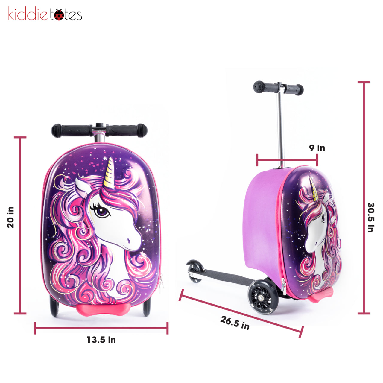 Kiddietotes Unicorn Luggage Scooter