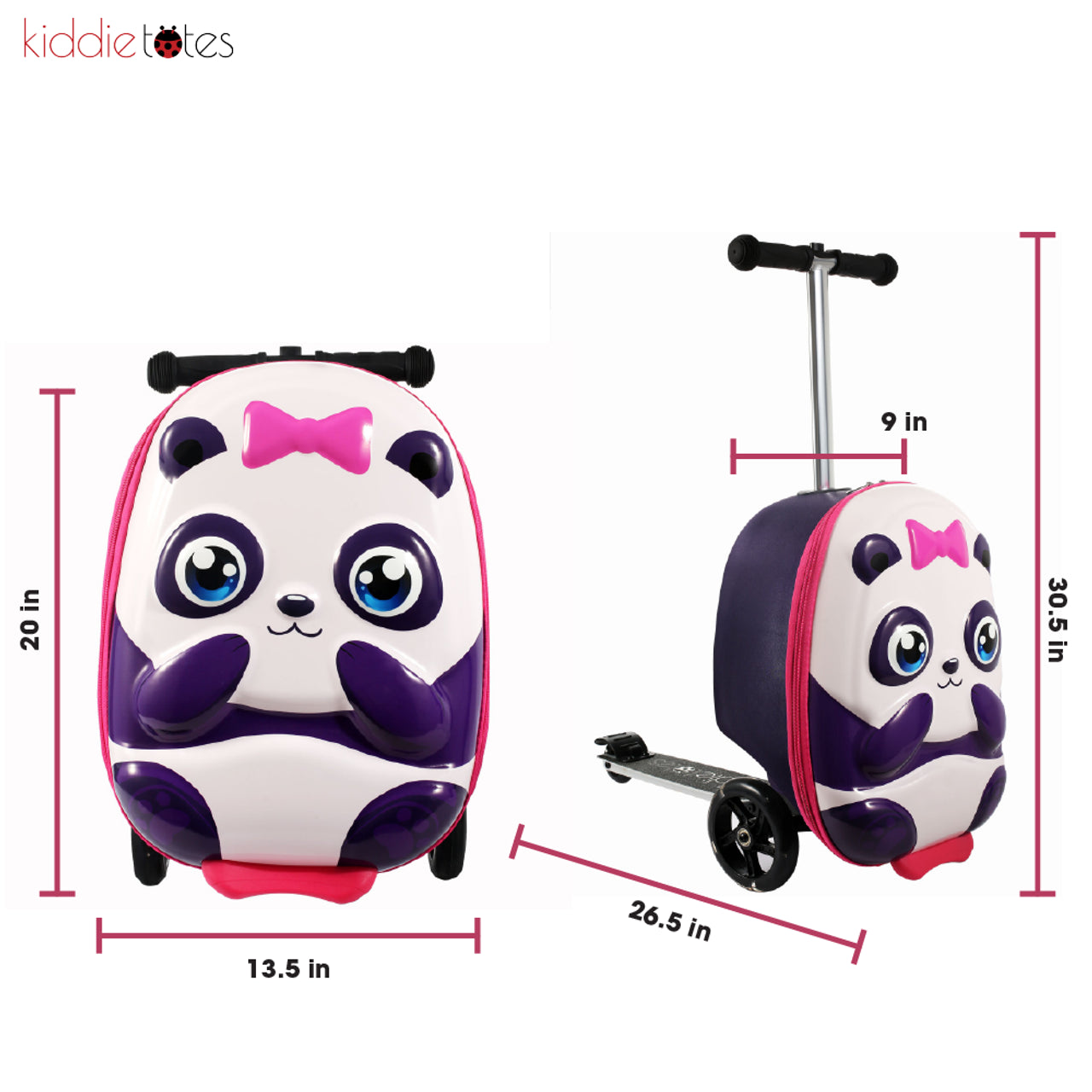 Kiddietotes Panda Luggage Scooter