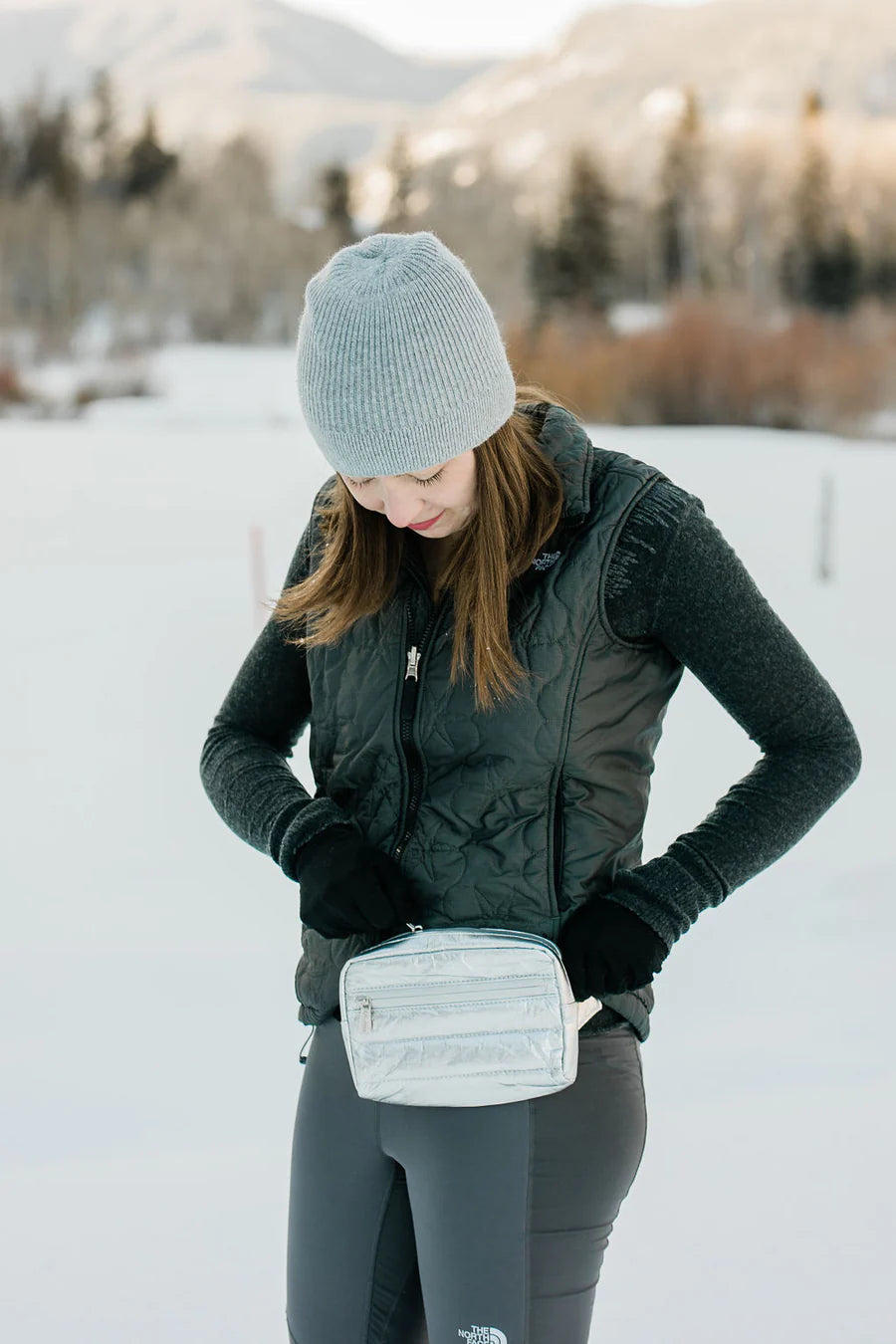 Hi Love Puffer Fanny Pack - Silver