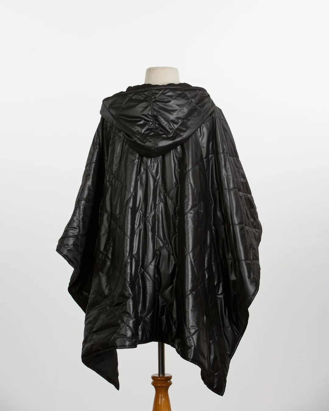 Rainraps Shiny Black PUFFERRAP - Women's Rain Poncho - Black