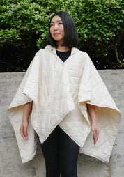 Rainraps Shiny Ivory PUFFERRAP - Women's Rain Poncho - Ivory