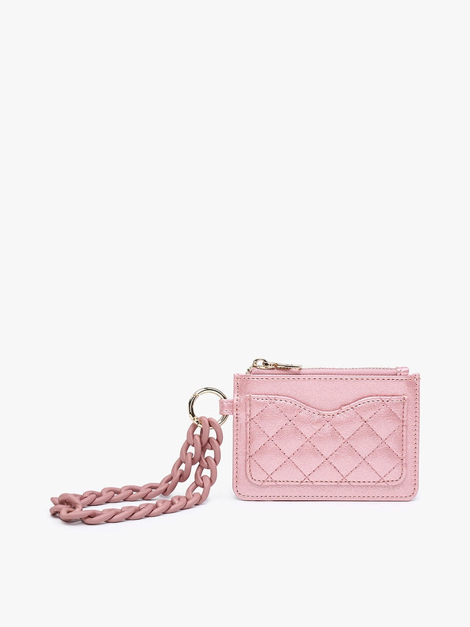 Jen & Co. Rhodes Quilted Wallet w/Chain Bangle - Rose Quartz