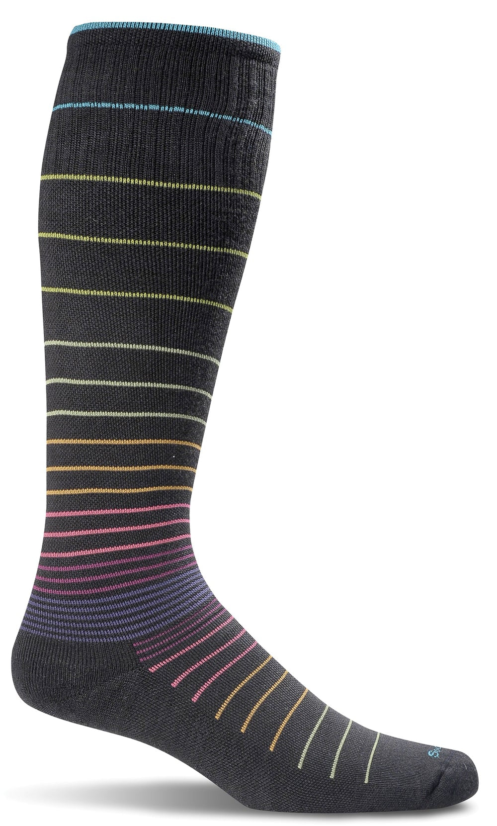 Sockwell Women's Circulator Moderate Compression Socks S/M - Black Stripe