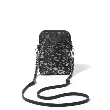 Baggallini Take 2 RFID Bryant Pouch - Gunmetal Metallic Cheetah