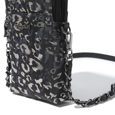 Baggallini Take 2 RFID Bryant Pouch - Gunmetal Metallic Cheetah