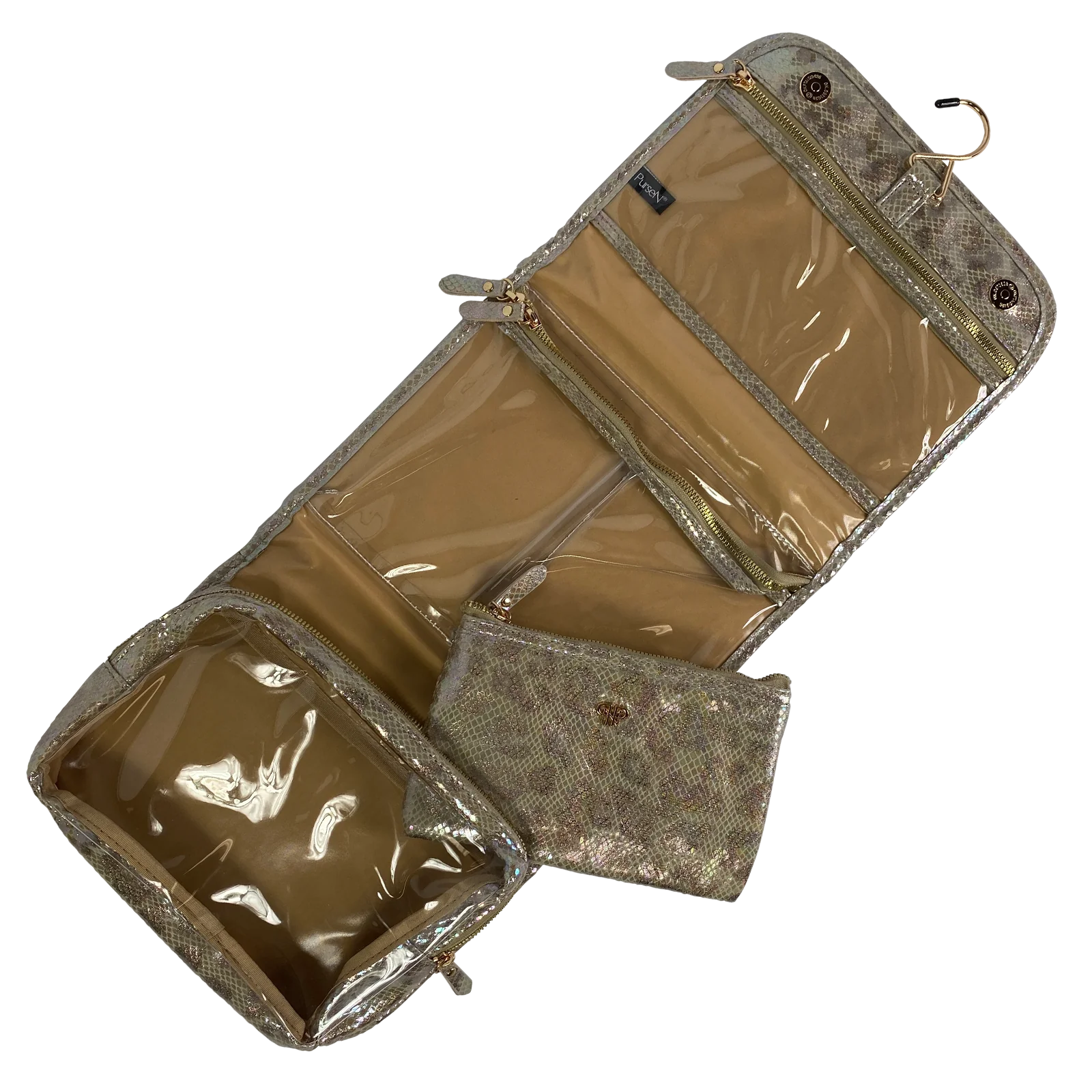 PurseN Classic Hanging Toiletry Case - Glimmer Leopard