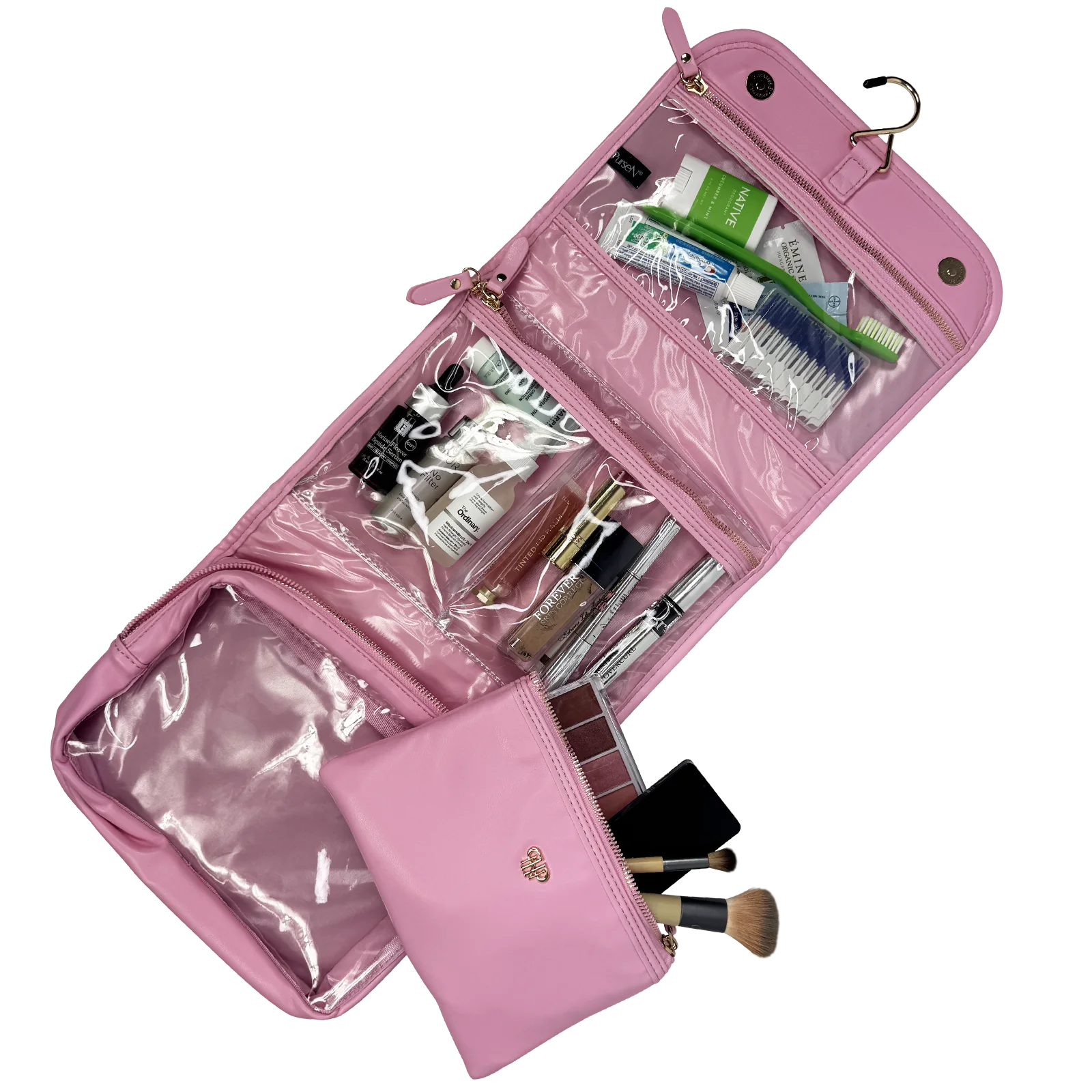 PurseN Classic Hanging Toiletry Case - Rose Quartz