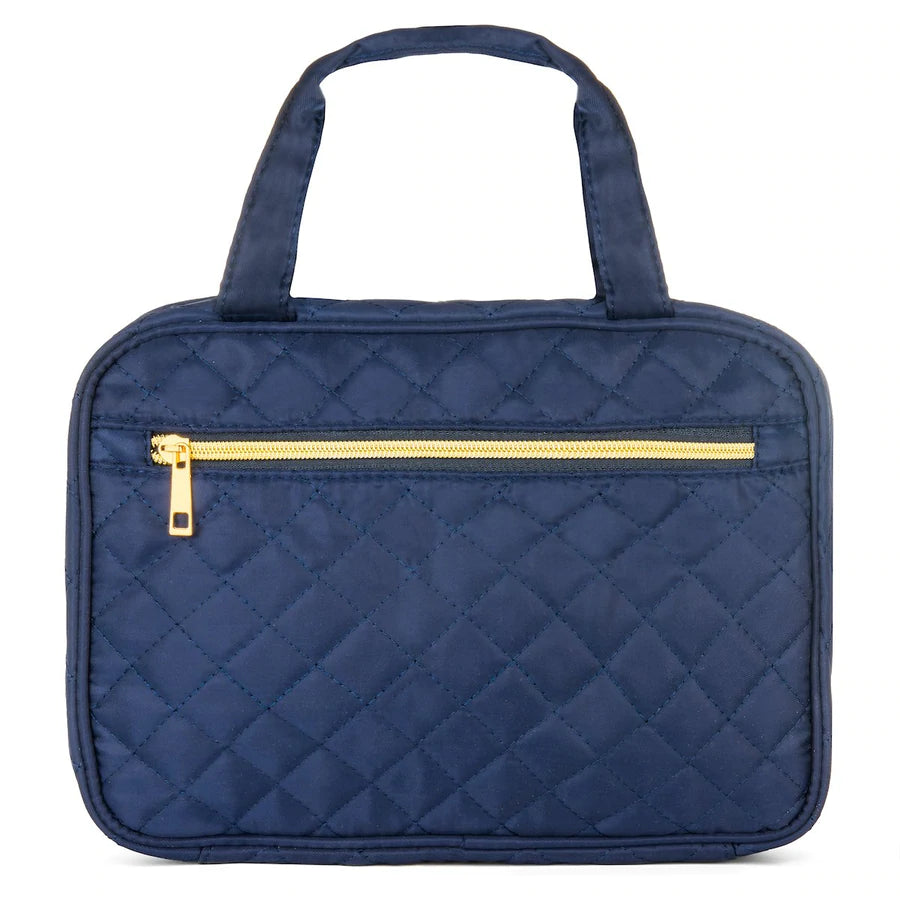 Ms. Jetsetter Hanging Quilted Toiletry Bag Navy