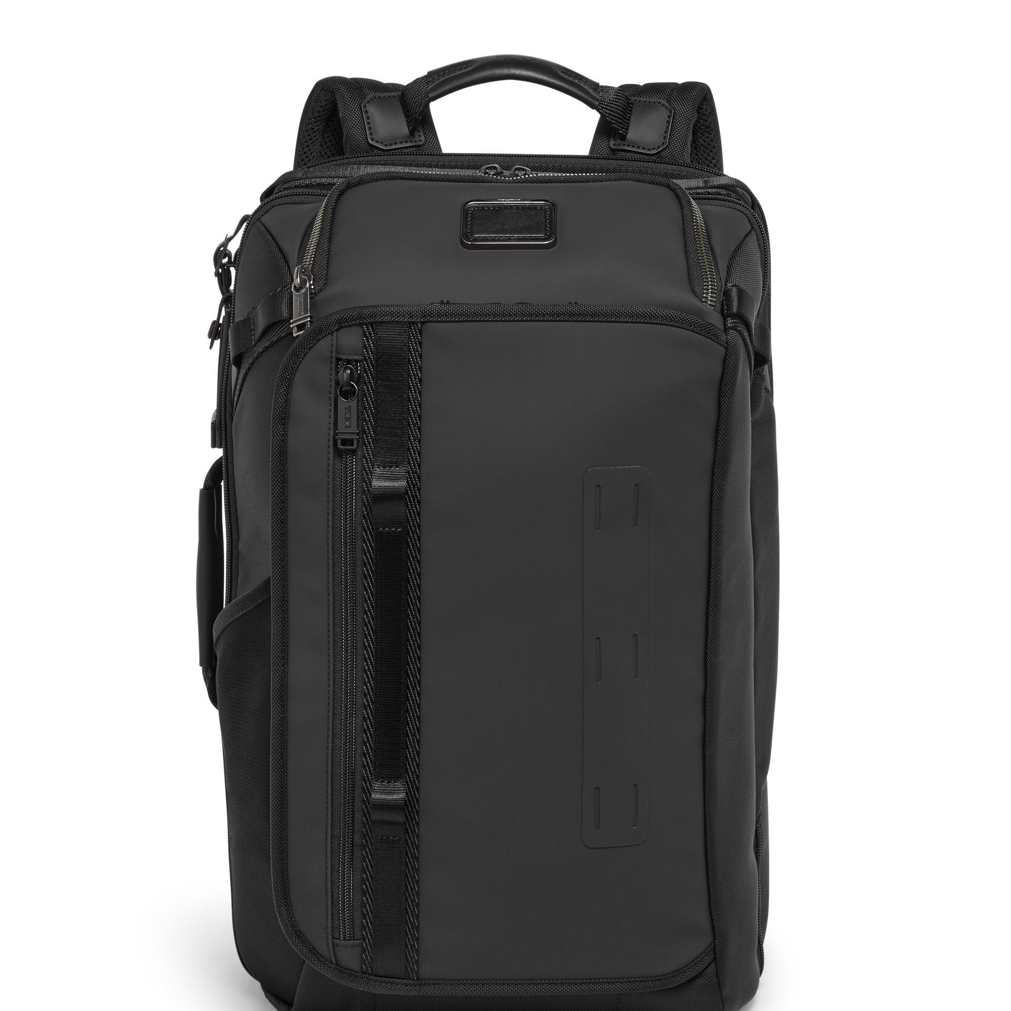 Travel Backpack in Black color, Front View