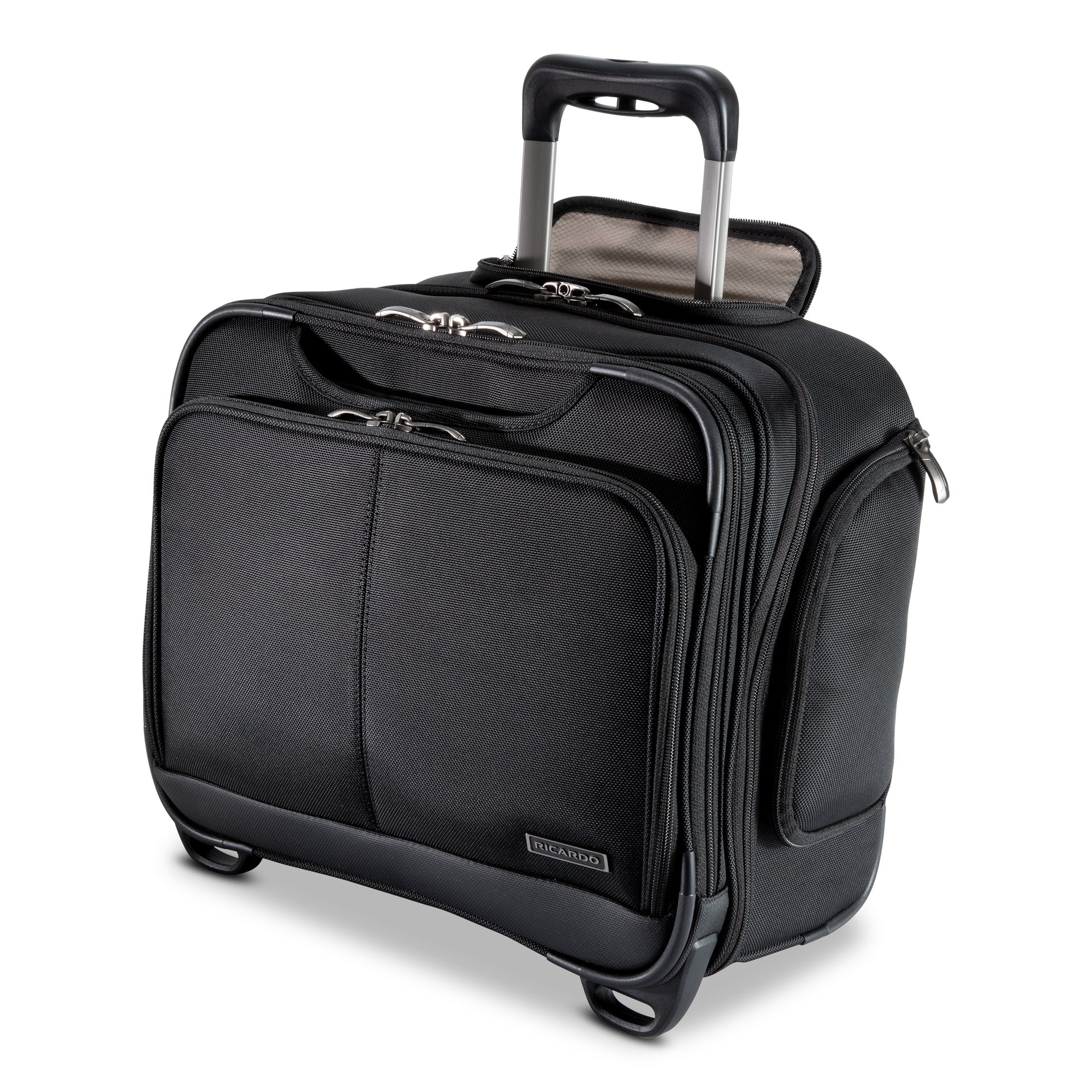 Ricardo Flight Essentials Softside Wheel-A-Board Bag - Black, Front and Side View with a handle