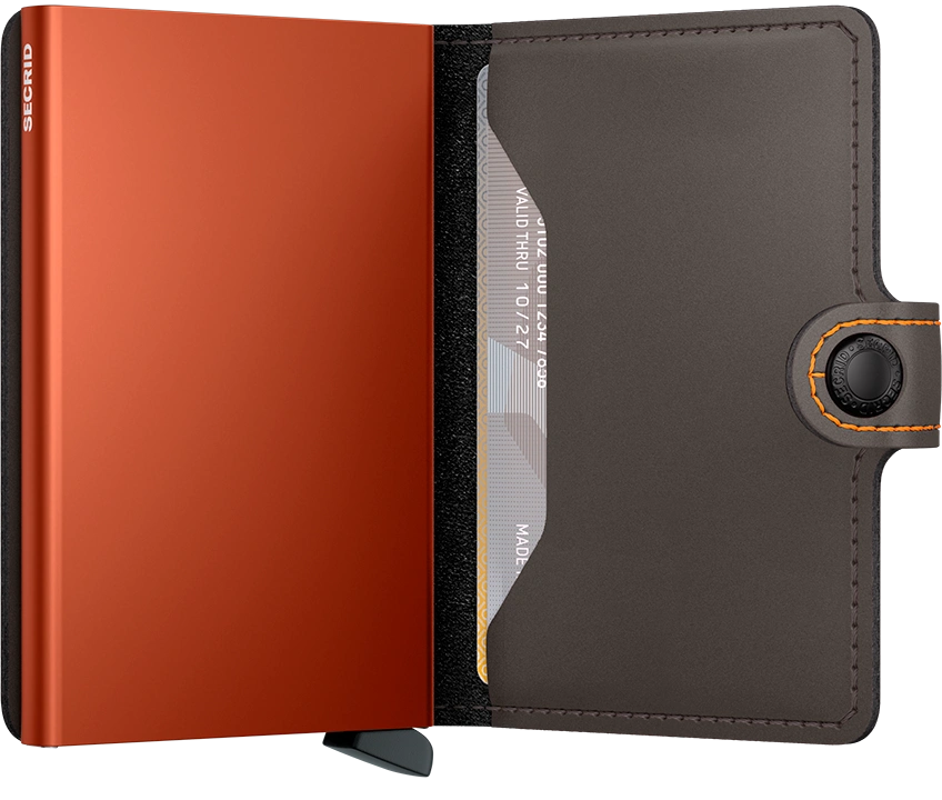 Secrid Mini Wallet Matte  - Truffle & Orange