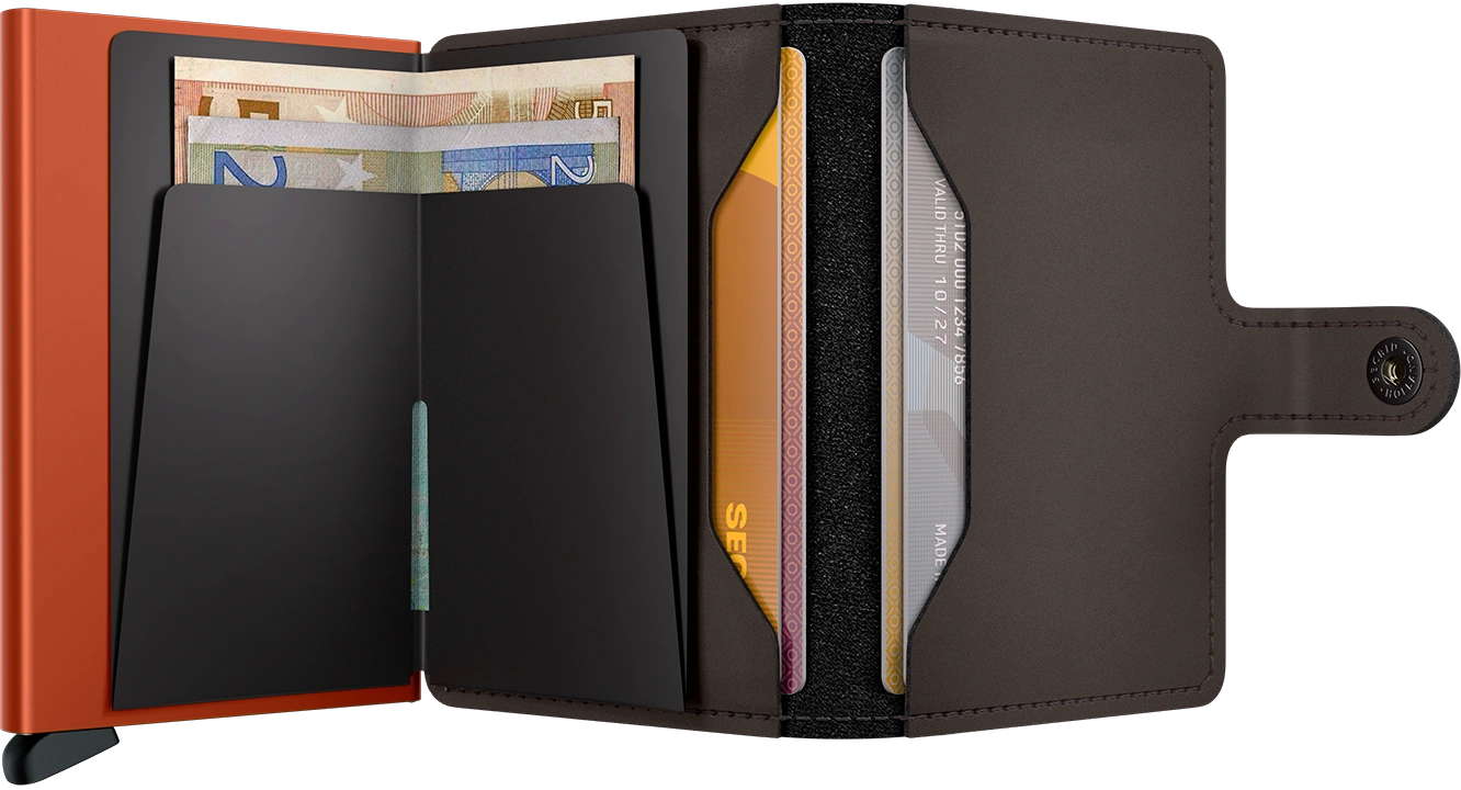 Secrid Mini Wallet Matte  - Truffle & Orange