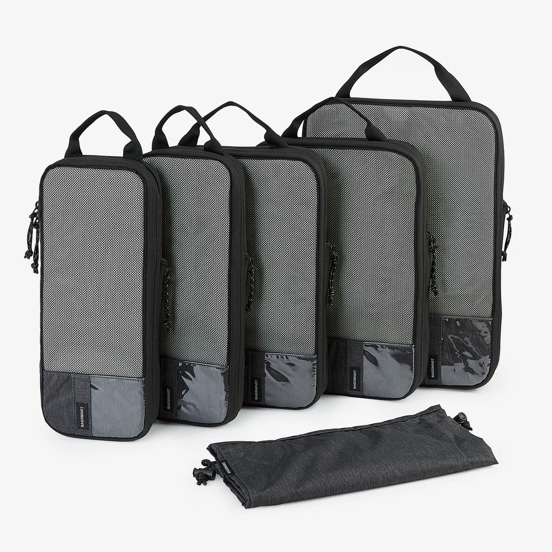 Bagsmart Compression Packing Cubes 6 Piece Set - Black