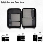 Bagsmart Compression Packing Cubes 6 Piece Set - Black