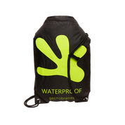 Geckobrands Waterproof Drawstring Backpack - Black/Neon Green