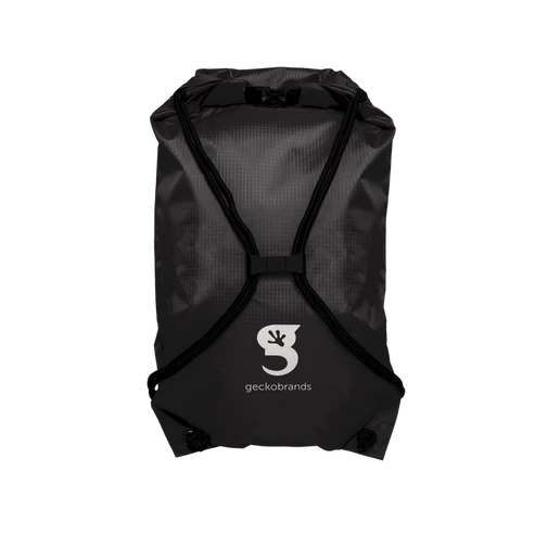 Geckobrands Waterproof Drawstring Backpack - Black/White