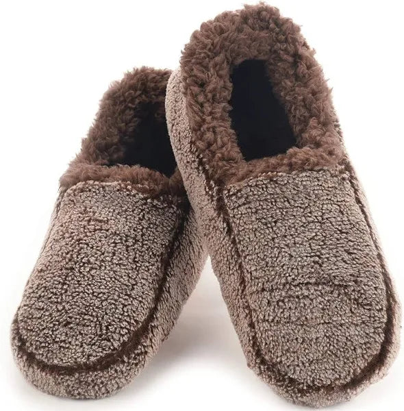 Snoozies Men's 2 Tone Travel Slippers XL Brown