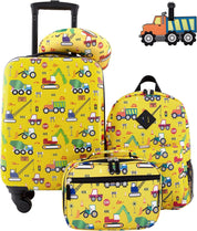 Travelers Club Kids 5 Piece Travel Luggage Set  - Yellow Cars