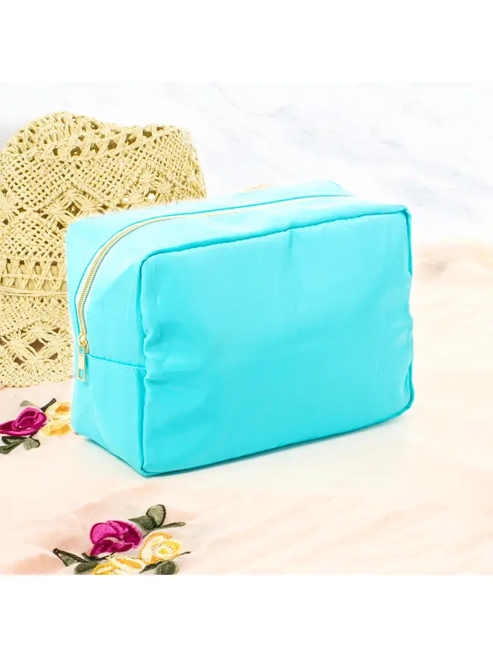 Suzie Q USA X Large Colored Cosmetic Nylon Bag - Turquoise