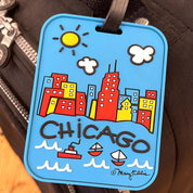 Mary Ellis Chicago Skyline Luggage Tag