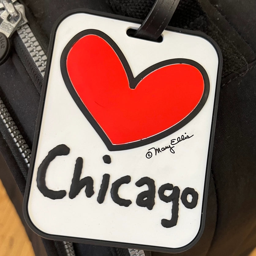 Mary Ellis Chicago Heart Luggage Tag