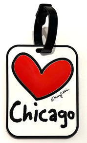 Mary Ellis Chicago Heart Luggage Tag