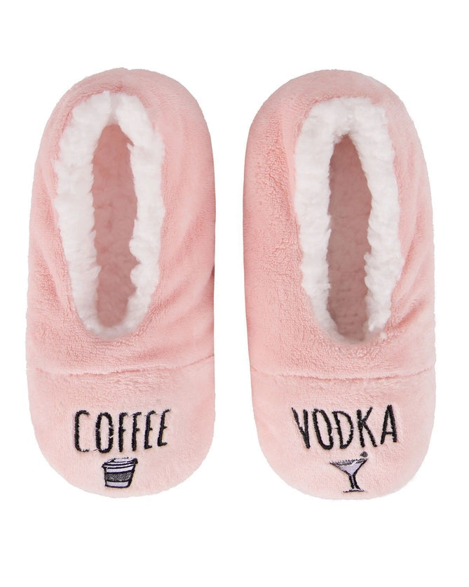 INC Luxe Coffee & Vodka Sherpa Lined Slippers M/L - Pink