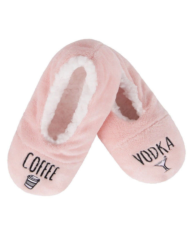 INC Luxe Coffee & Vodka Sherpa Lined Slippers M/L - Pink