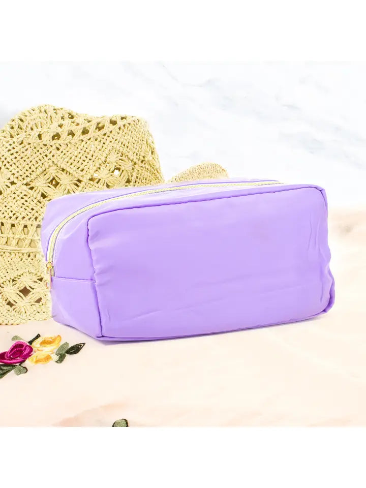 Suzie Q USA Large Colored Cosmetic Nylon Bag - Lavender