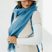 Pretty Simple Cozy Cashmere Essential Soft Solid Scarf - Denim Blue