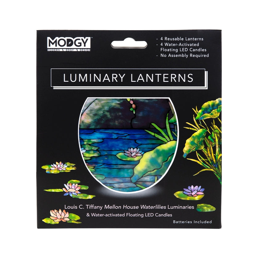 Modgy Luminary Lanterns Set 0f 4 - Louis C. Tiffany Mellon House Waterlilies