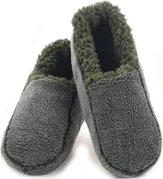 Snoozies Men's 2 Tone Travel Slippers XL Gray