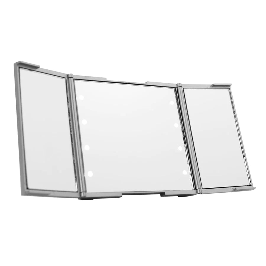 Impressions ReveaLight Trifold LED Compact Mirror w/Flip Stand - Silver