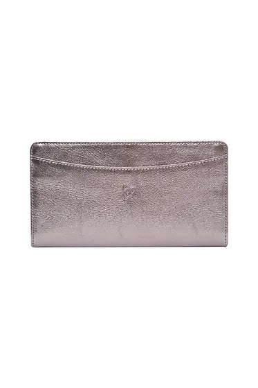 Patent of Heart Jesse Leather Clutch Wallet - Metallic Gunmetal