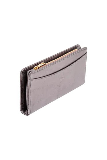 Patent of Heart Jesse Leather Clutch Wallet - Metallic Gunmetal