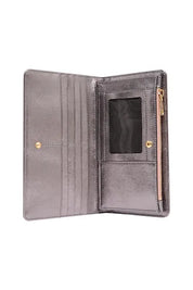 Patent of Heart Jesse Leather Clutch Wallet - Metallic Gunmetal