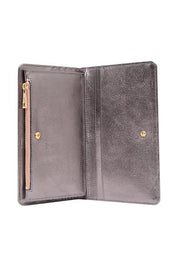 Patent of Heart Jesse Leather Clutch Wallet - Metallic Gunmetal