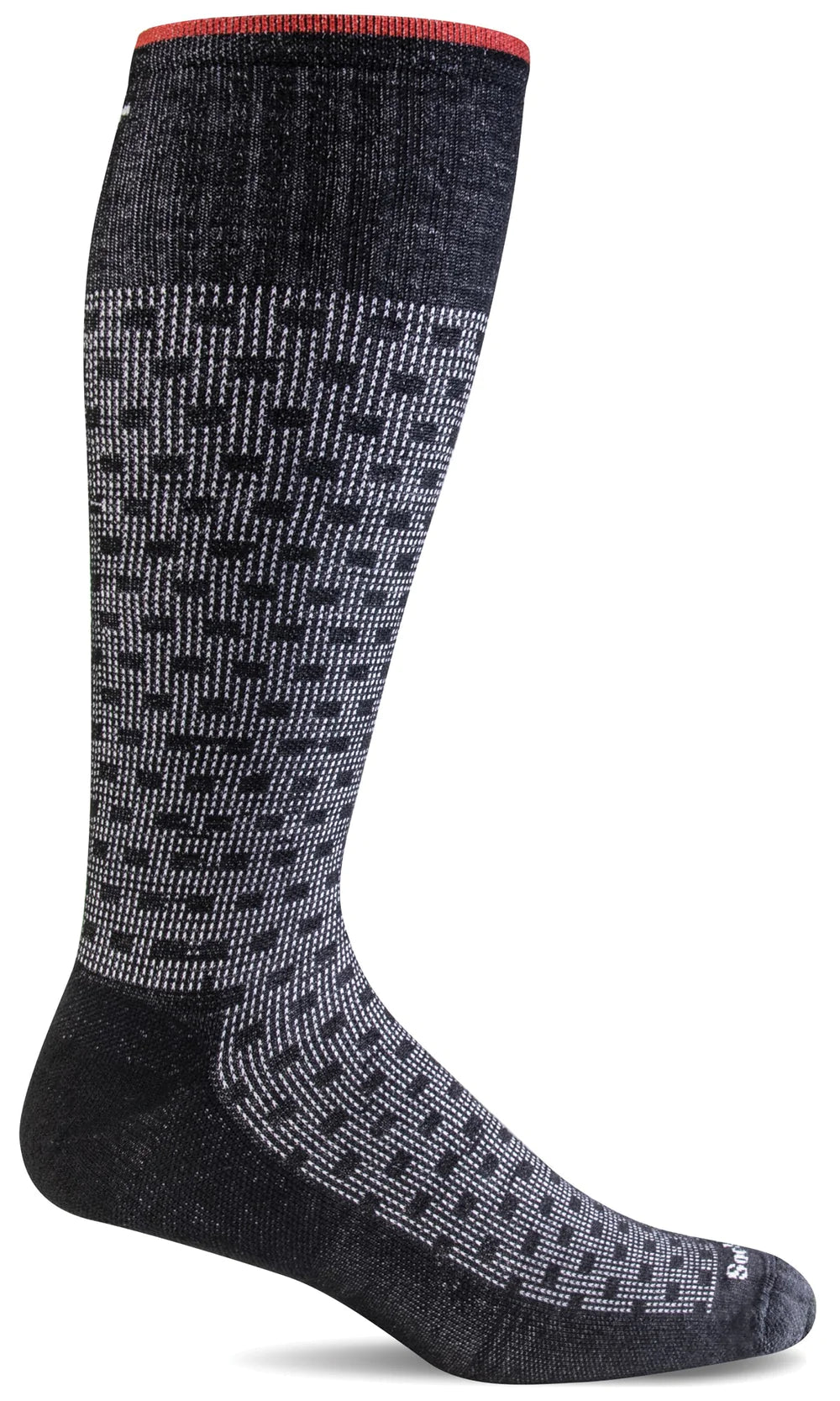 Sockwell Men's Shadow Box, Moderate Graduated Compression Socks L/XL - Black