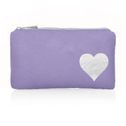 HI Love Small Zipper Pack - Shimmer Purple/Silver Heart