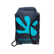 Geckobrands Waterproof Drawstring Backpack - Navy/Neon Blue