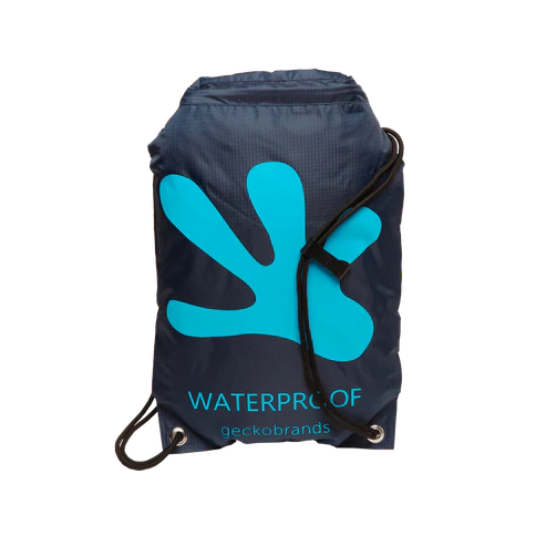 Geckobrands Waterproof Drawstring Backpack - Navy/Neon Blue