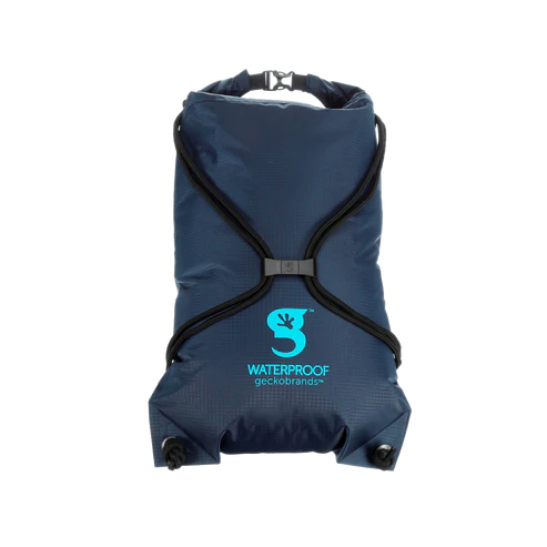 Geckobrands Waterproof Drawstring Backpack - Navy/Neon Blue